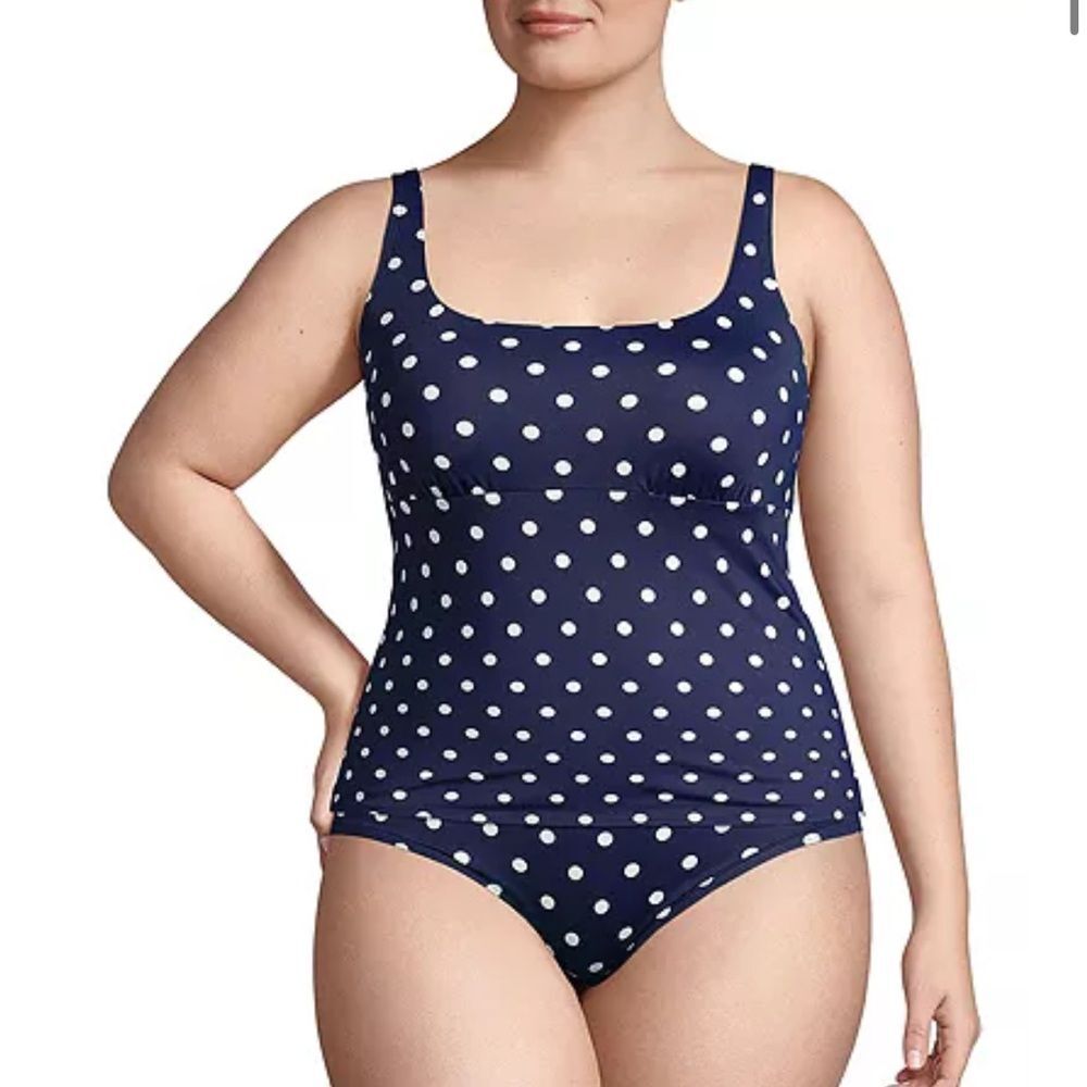 Lands' End Women's Plus Size Slender Suit Carmela One Piece Swimsuit Siz…